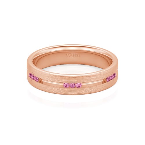 Jeulia Round Cut Sterling Silver Men's Band