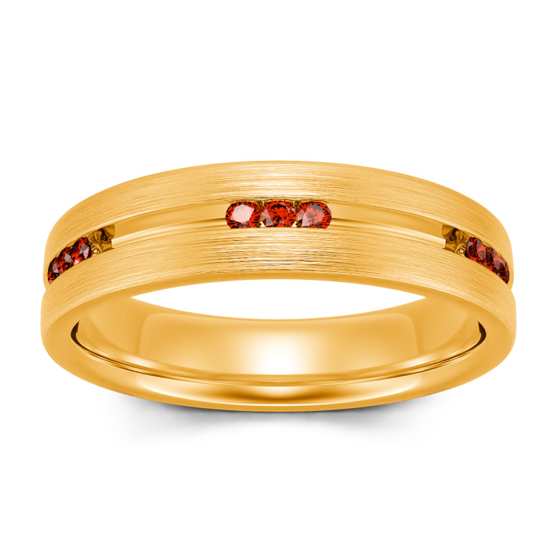 Jeulia Round Cut Sterling Silver Men's Band
