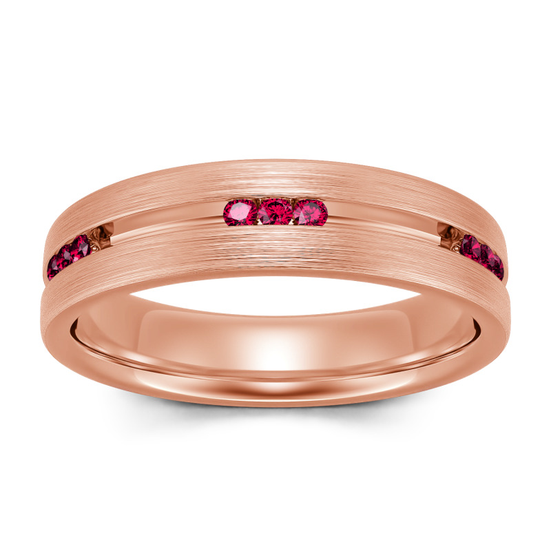 Jeulia Anillo hombre de boda con corte redondo simple de plata de ley