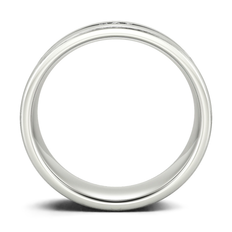 Jeulia Round Cut Sterling Silver Men's Band