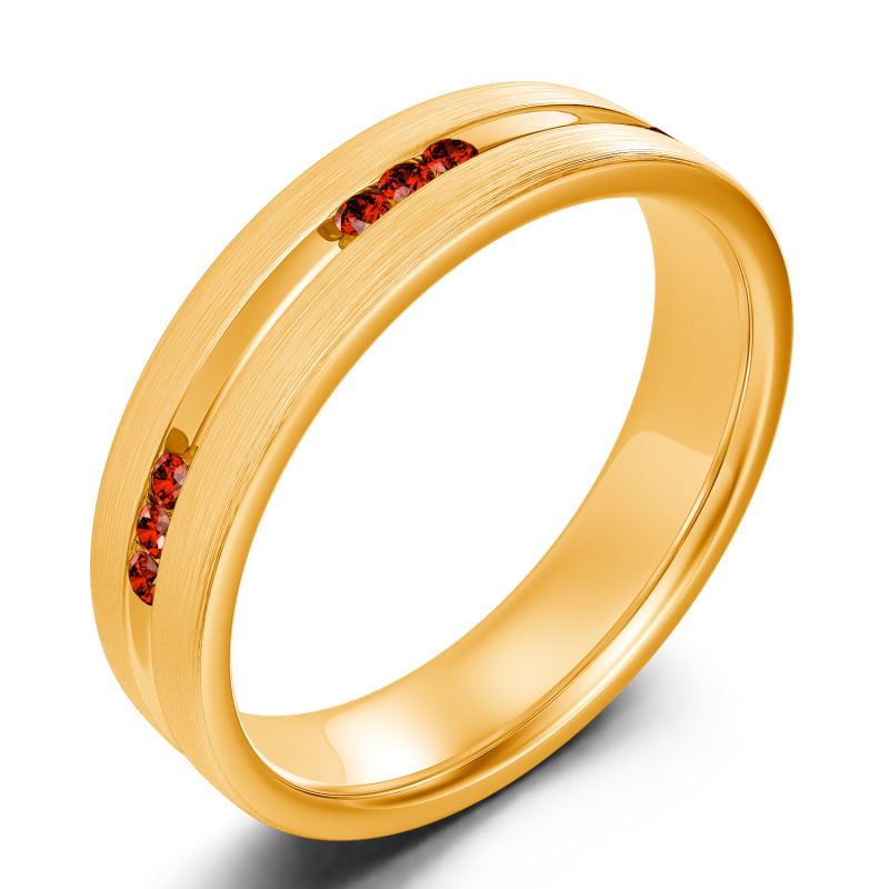 Jeulia Round Cut Sterling Silver Men's Band