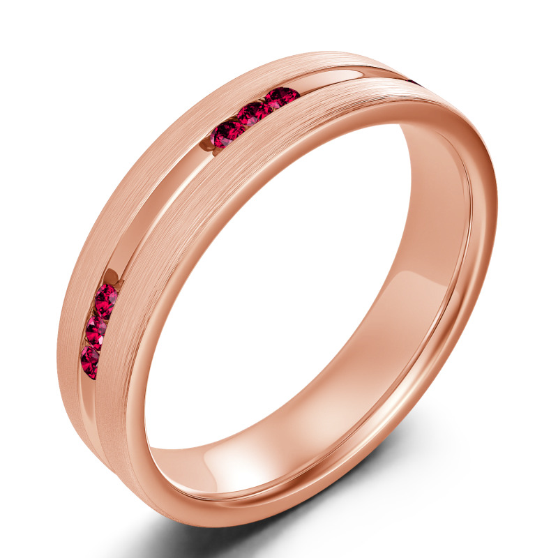 Jeulia Anillo hombre de boda con corte redondo simple de plata de ley