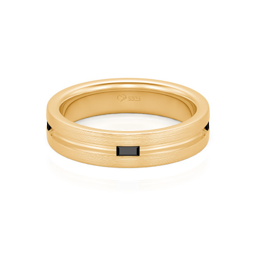 Jeulia Emerald Cut Sterling Silver Men's Band