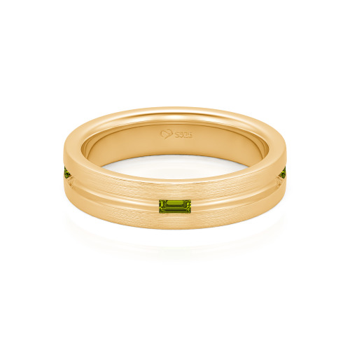 Jeulia Emerald Cut Sterling Silver Men's Band