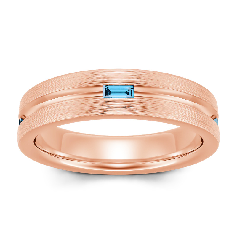 Jeulia Anillo hombre con corte esmeralda estilo clásico de plata de ley