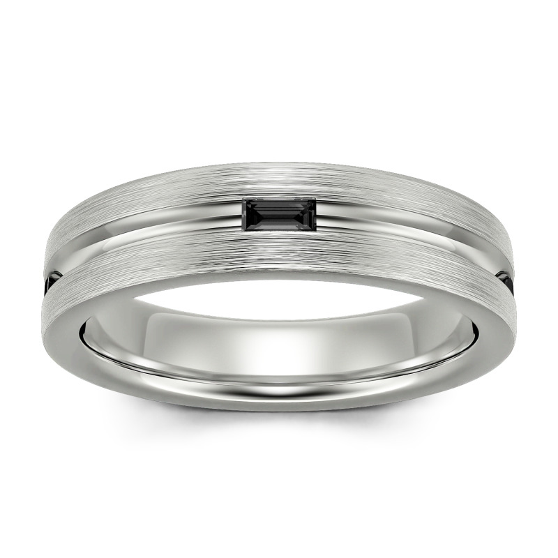 Jeulia Anillo hombre con corte esmeralda estilo clásico de plata de ley