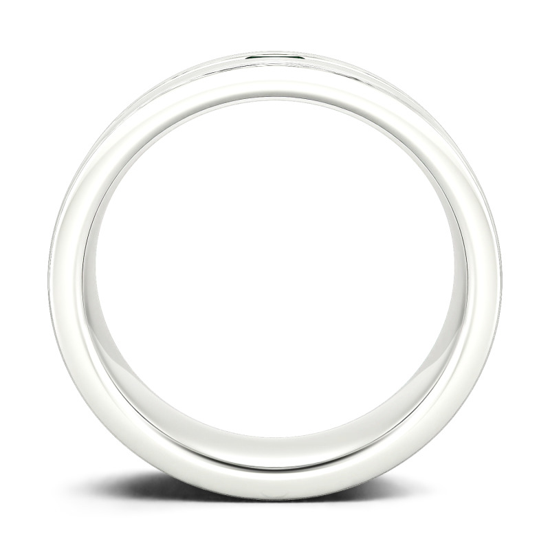 Jeulia Anillo hombre con corte esmeralda estilo clásico de plata de ley