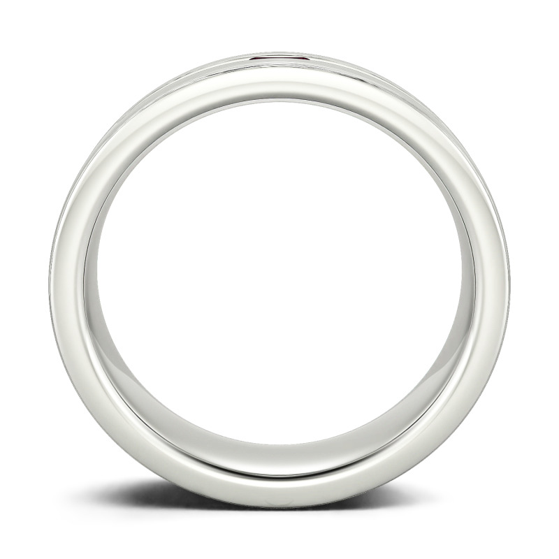 Jeulia Emerald Cut Sterling Silver Men's Band