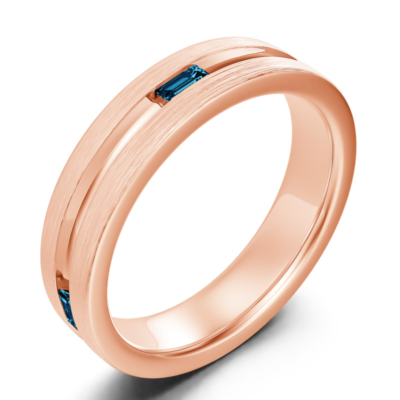 Jeulia Anillo hombre con corte esmeralda estilo clásico de plata de ley
