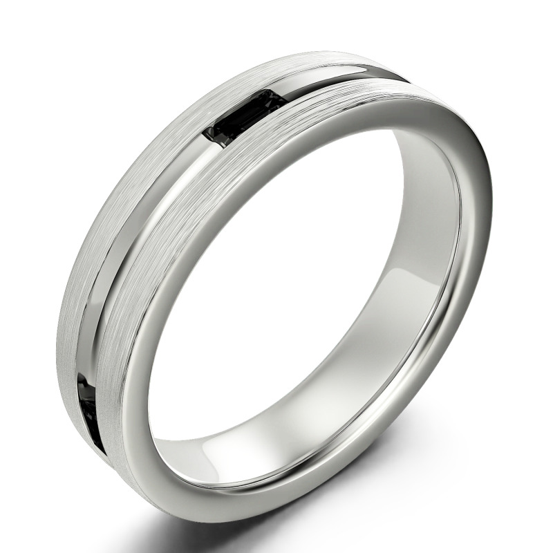 Jeulia Anillo hombre con corte esmeralda estilo clásico de plata de ley