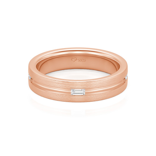 Jeulia Emerald Cut Men's Band