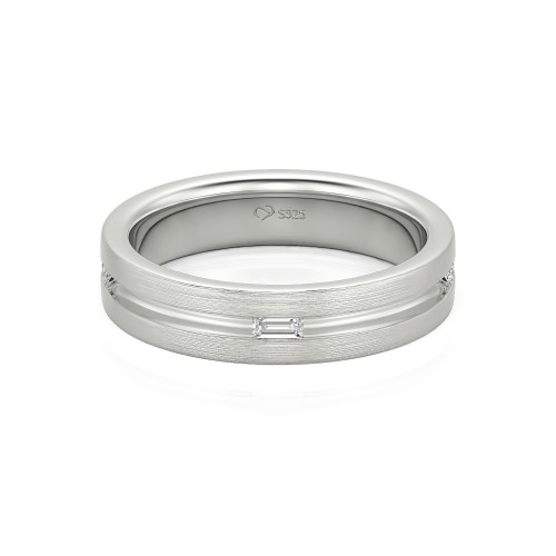 Jeulia Emerald Cut Men's Band