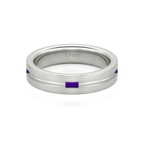 Jeulia Emerald Cut Men's Band