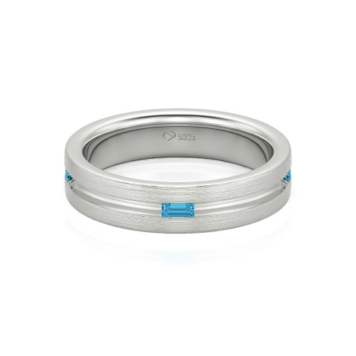 Jeulia Emerald Cut Men's Band