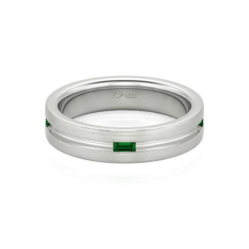 Jeulia Emerald Cut Men's Band