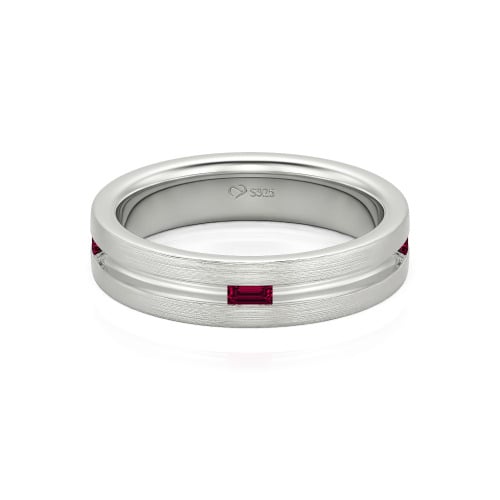 Jeulia Emerald Cut Men's Band