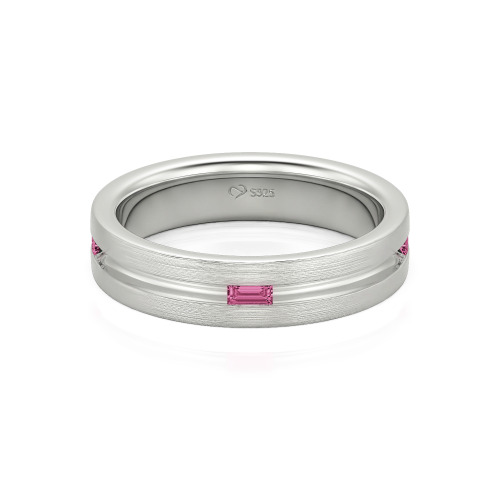 Jeulia Emerald Cut Men's Band