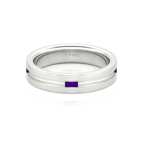Jeulia Emerald Cut Men's Band