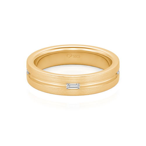 Jeulia Emerald Cut Men's Band