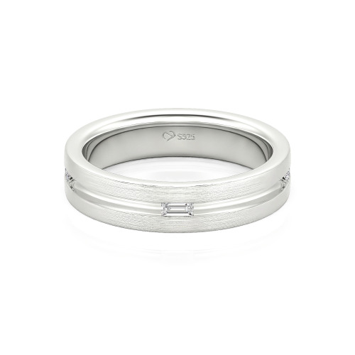 Jeulia Emerald Cut Men's Band