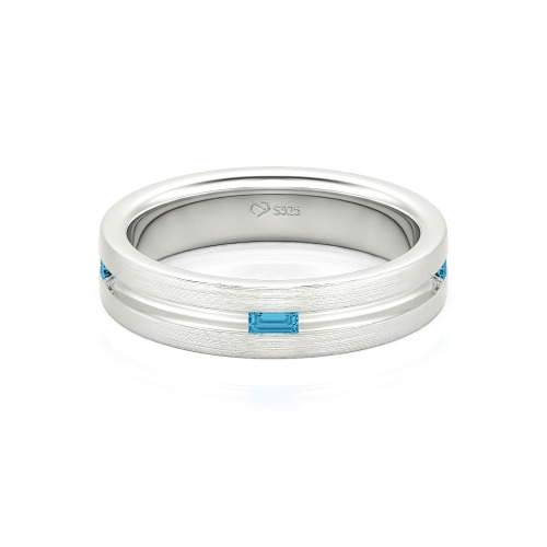 Jeulia Emerald Cut Men's Band