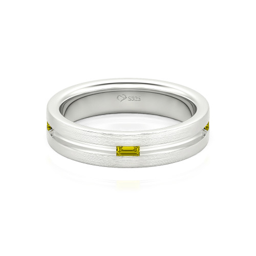 Jeulia Emerald Cut Men's Band