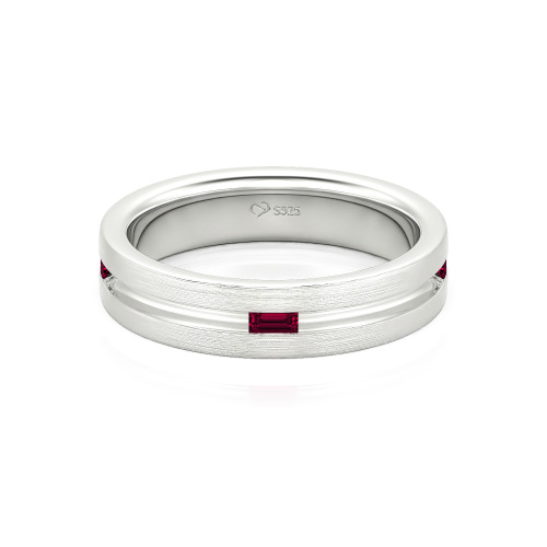 Jeulia Emerald Cut Men's Band