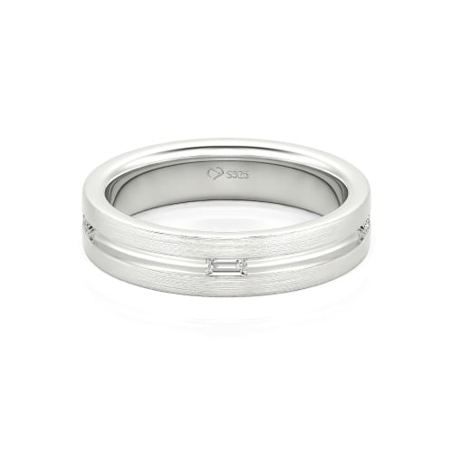 Jeulia Emerald Cut Men's Band