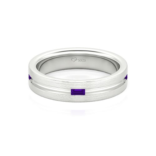 Jeulia Emerald Cut Men's Band