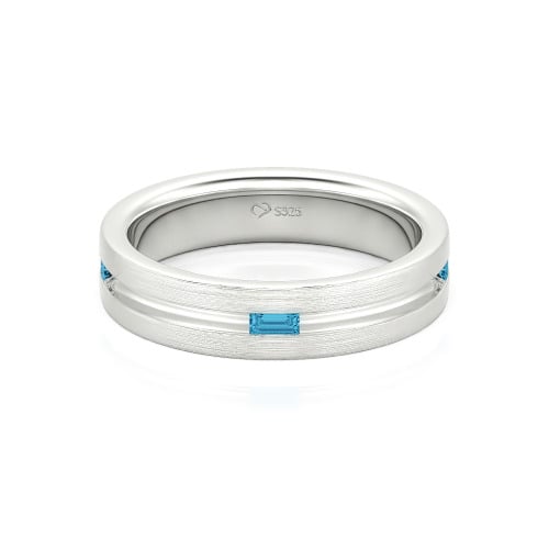 Jeulia Emerald Cut Men's Band