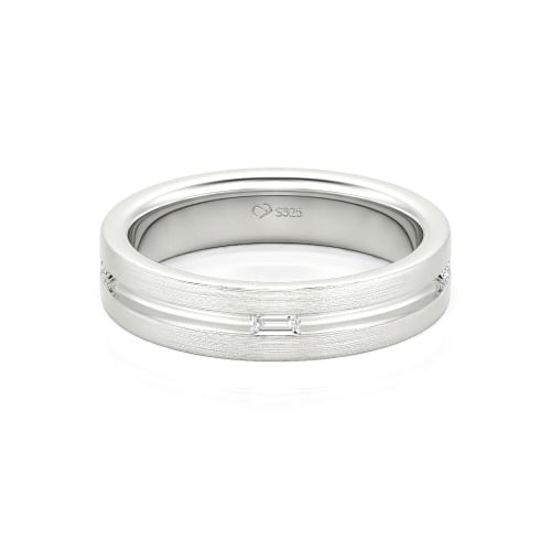 Jeulia Emerald Cut Men's Band