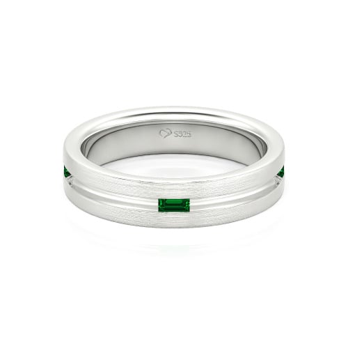 Jeulia Emerald Cut Men's Band