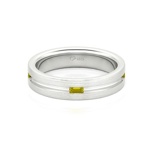 Jeulia Emerald Cut Men's Band