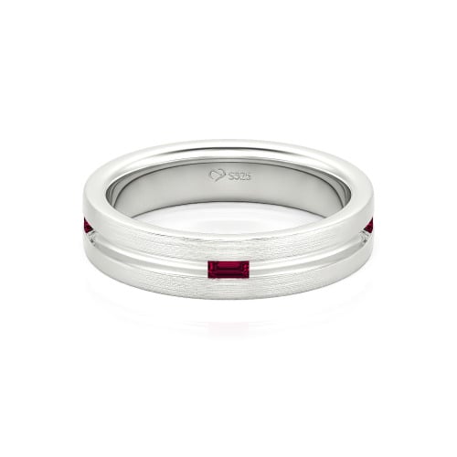 Jeulia Emerald Cut Men's Band