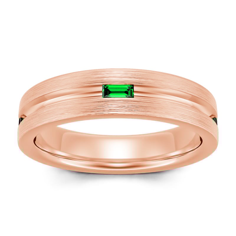 Jeulia Fedine di Fidanzamento 10K/14K/18K Oro Platino Taglio Smeraldo per Uomo