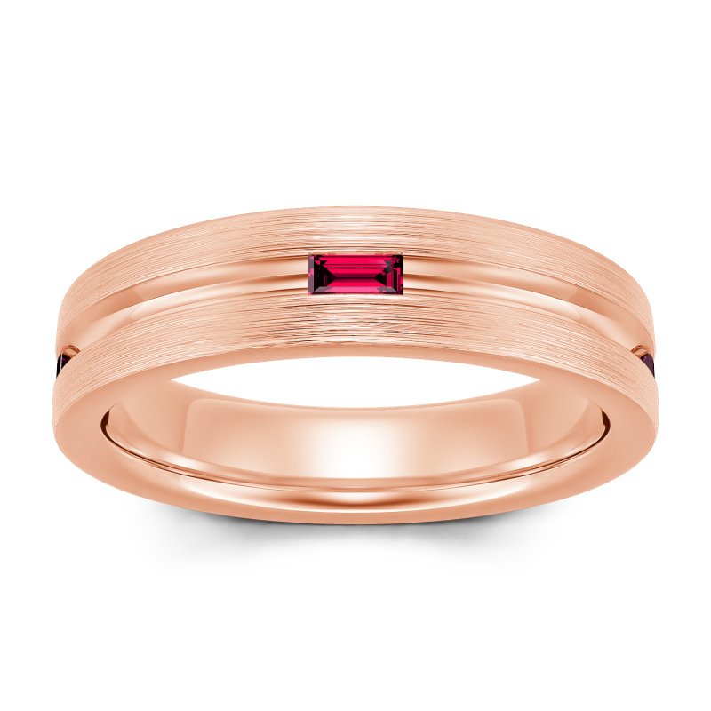 Jeulia Bague pour hommes 10K/14K/18K Or Platine Moissanite Alliance Coupe Émeraude