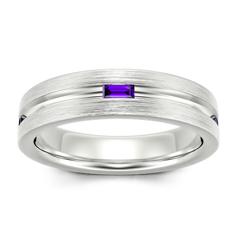 Jeulia Bague pour hommes 10K/14K/18K Or Platine Moissanite Alliance Coupe Émeraude