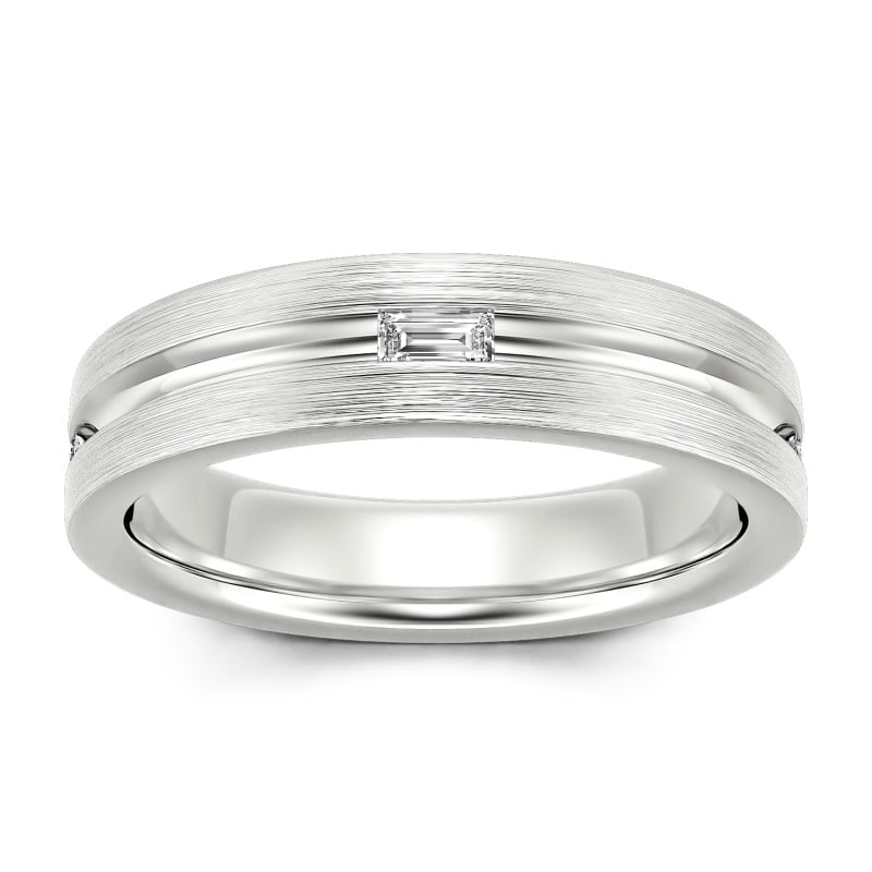 Jeulia 10K/14K/18K Gold Platinum Emerald Cut Men's Band