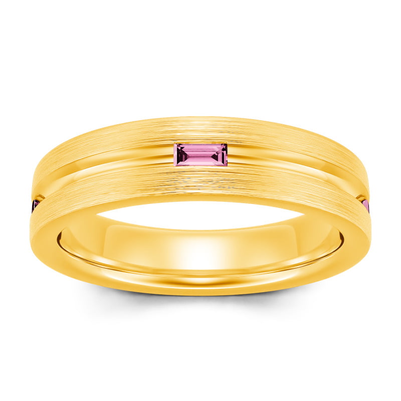 Jeulia Fedine di Fidanzamento 10K/14K/18K Oro Platino Taglio Smeraldo per Uomo