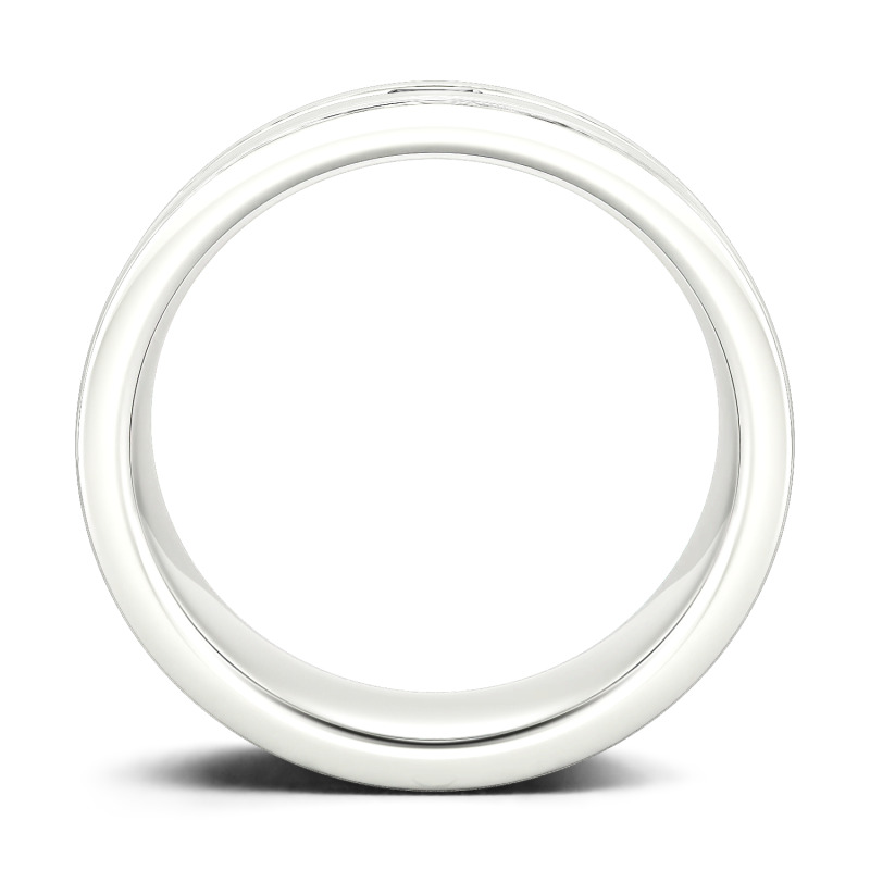 Jeulia Anillo 10K/14K/18K oro hombre con corte esmeralda estilo clásico de oro blanco