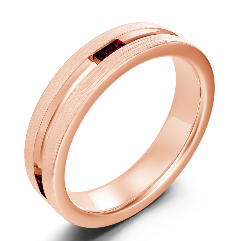 Jeulia Bague pour hommes 10K/14K/18K Or Platine Moissanite Alliance Coupe Émeraude