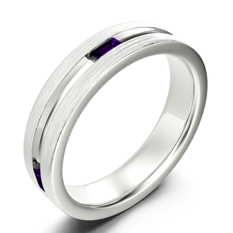 Jeulia Bague pour hommes 10K/14K/18K Or Platine Moissanite Alliance Coupe Émeraude