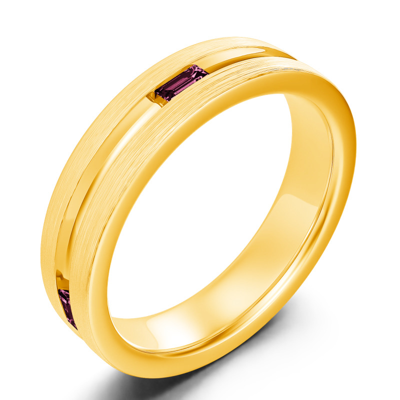 Jeulia Fedine di Fidanzamento 10K/14K/18K Oro Platino Taglio Smeraldo per Uomo