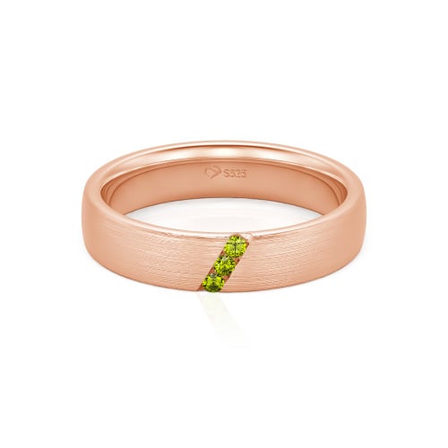 Jeulia Three Stone Round Cut Sterling Silver Men's Band