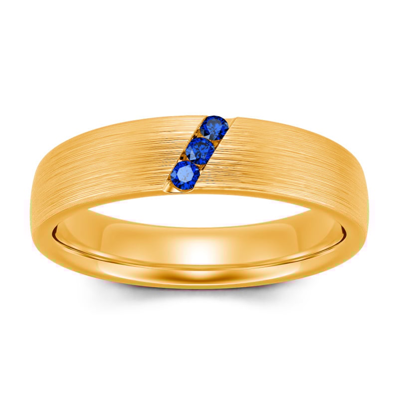 Jeulia Fedine di Fidanzamento Trilogy Taglio Rotondo per Uomo in Argento Sterling