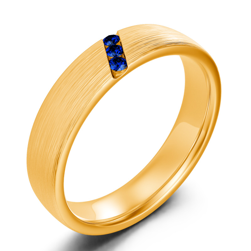 Jeulia Fedine di Fidanzamento Trilogy Taglio Rotondo per Uomo in Argento Sterling