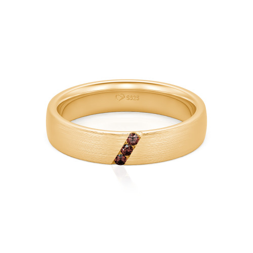 Jeulia Three Stone Round Cut Men's Band