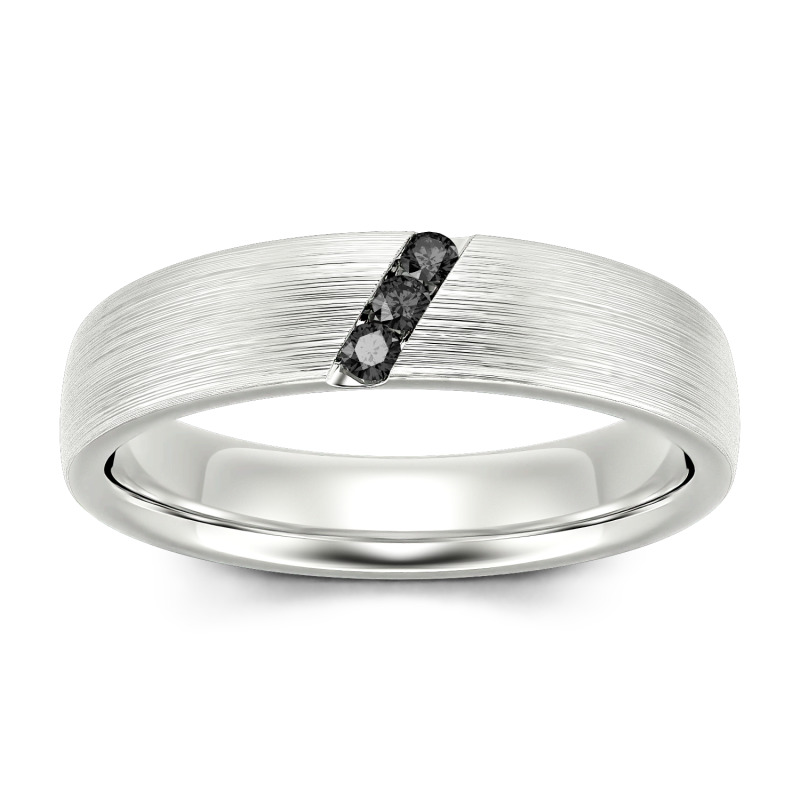 Jeulia Bague pour hommes 10K/14K/18K Or Platine Moissanite Alliance Trois pierres Coupe Ronde