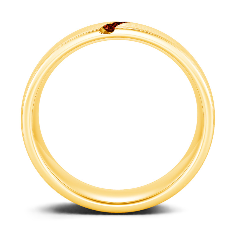 Jeulia 10K/14K/18K Gold Platinum Three Stone Round Cut Men's Band