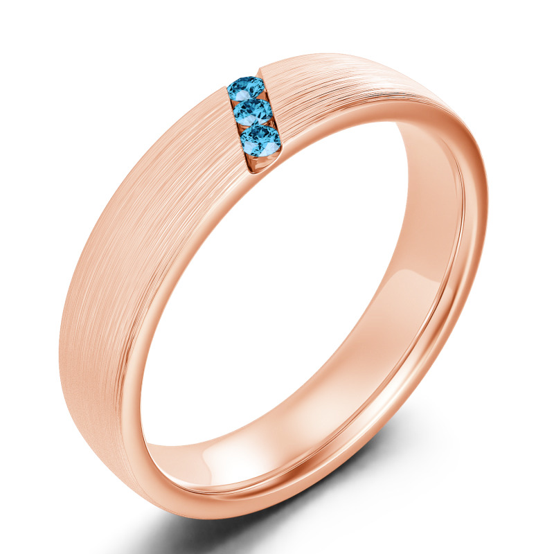 Jeulia Fedine di Fidanzamento Trilogy con 10K/14K/18K Oro Platino Taglio Rotondo per Uomo